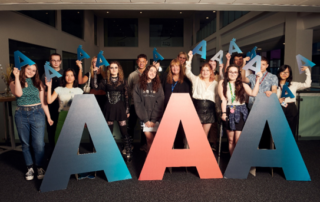 Burnley College students students celebrate on A Level Results Day 2022; their results helped us maintain Number One in England position.
